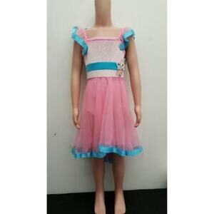 Dance Costume Curtain Call Small Child Pink Dress Ballet Ruffle Long Teal